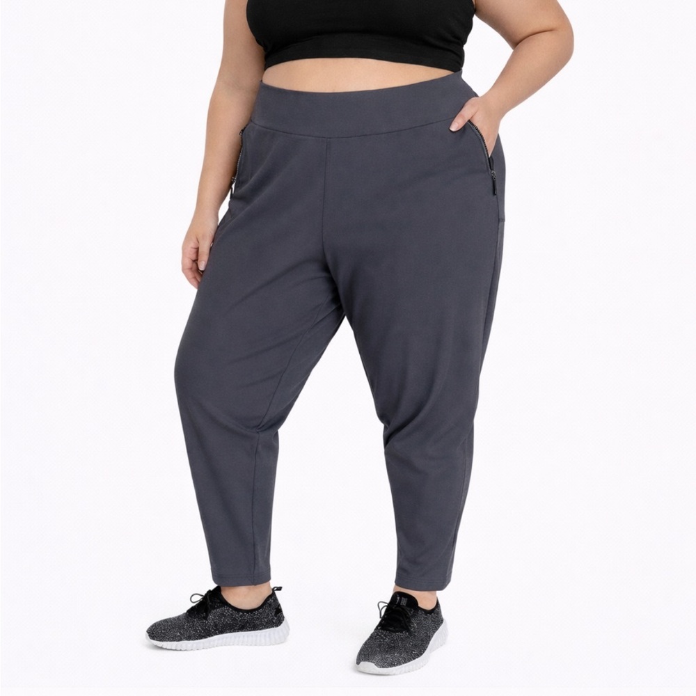 Member’s Mark dark gray stretch zip pocket jogger style workout pants size XXL